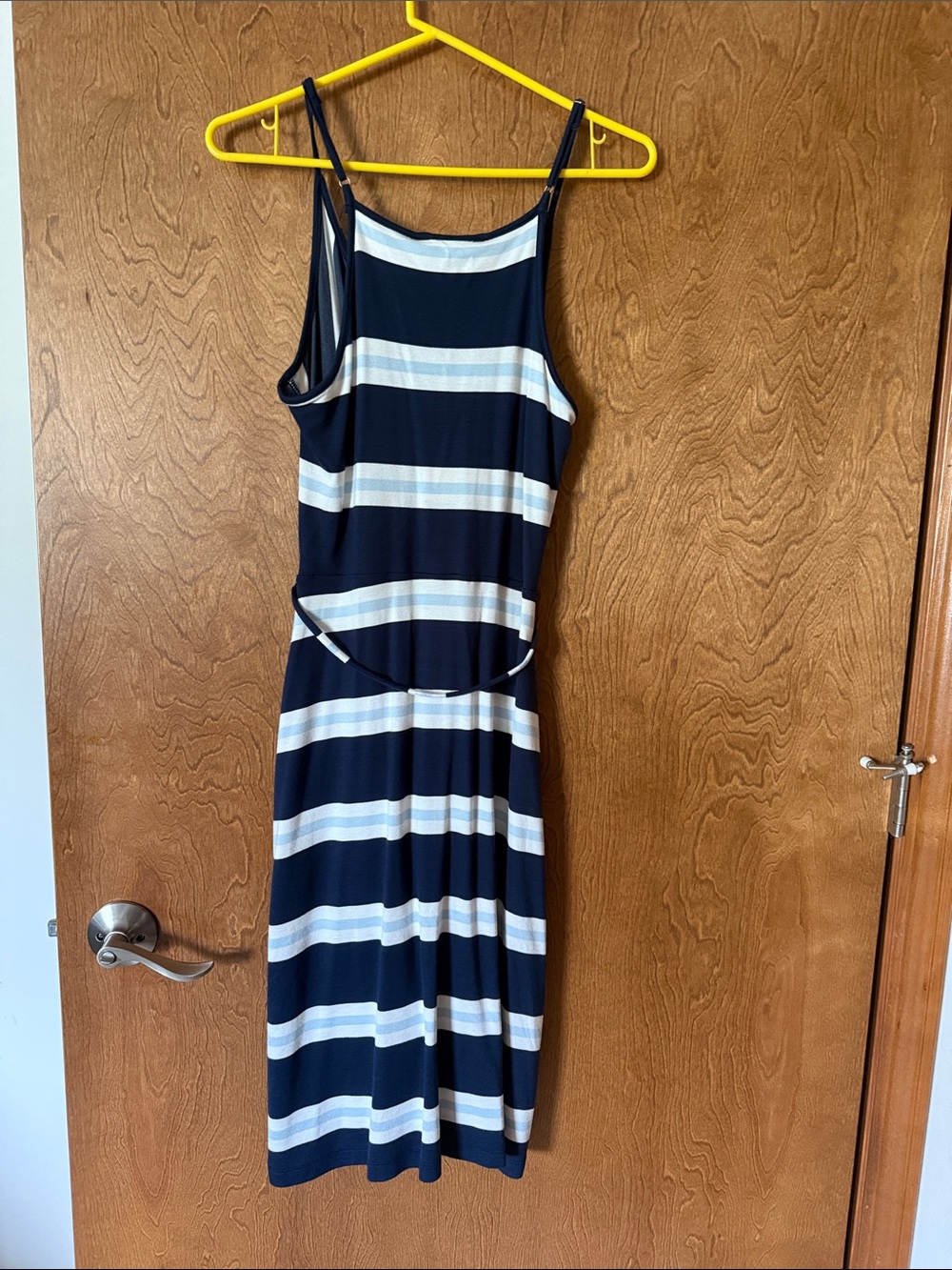 41 Hawthorn Navy and White Striped Midi Wrap Dress - Picture 5 of 6